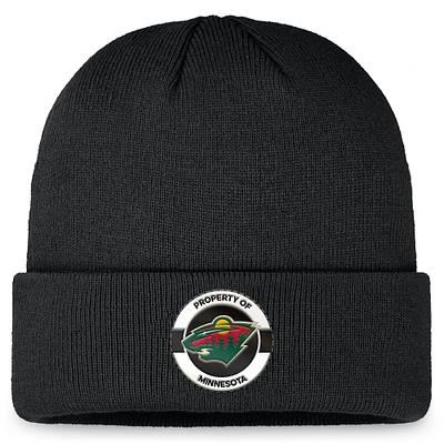 Men's Fanatics Black Minnesota Wild Authentic Pro Training Camp Cuffed Knit Hat