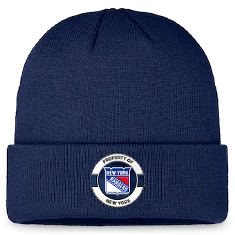 Men's Fanatics Navy New York Rangers Authentic Pro Training Camp Cuffed Knit Hat