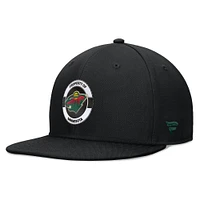 Men's Fanatics Black Minnesota Wild Authentic Pro Training Camp Snapback Hat