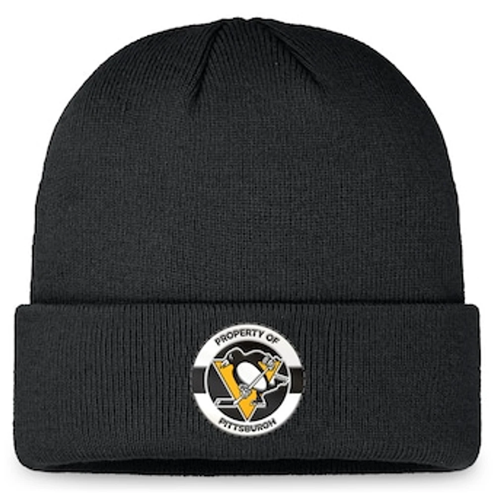 Men's Fanatics Black Pittsburgh Penguins Authentic Pro Training Camp Cuffed Knit Hat