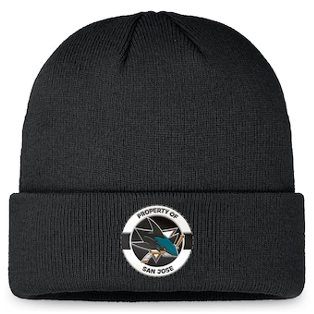 Men's Fanatics Black San Jose Sharks Authentic Pro Training Camp Cuffed Knit Hat