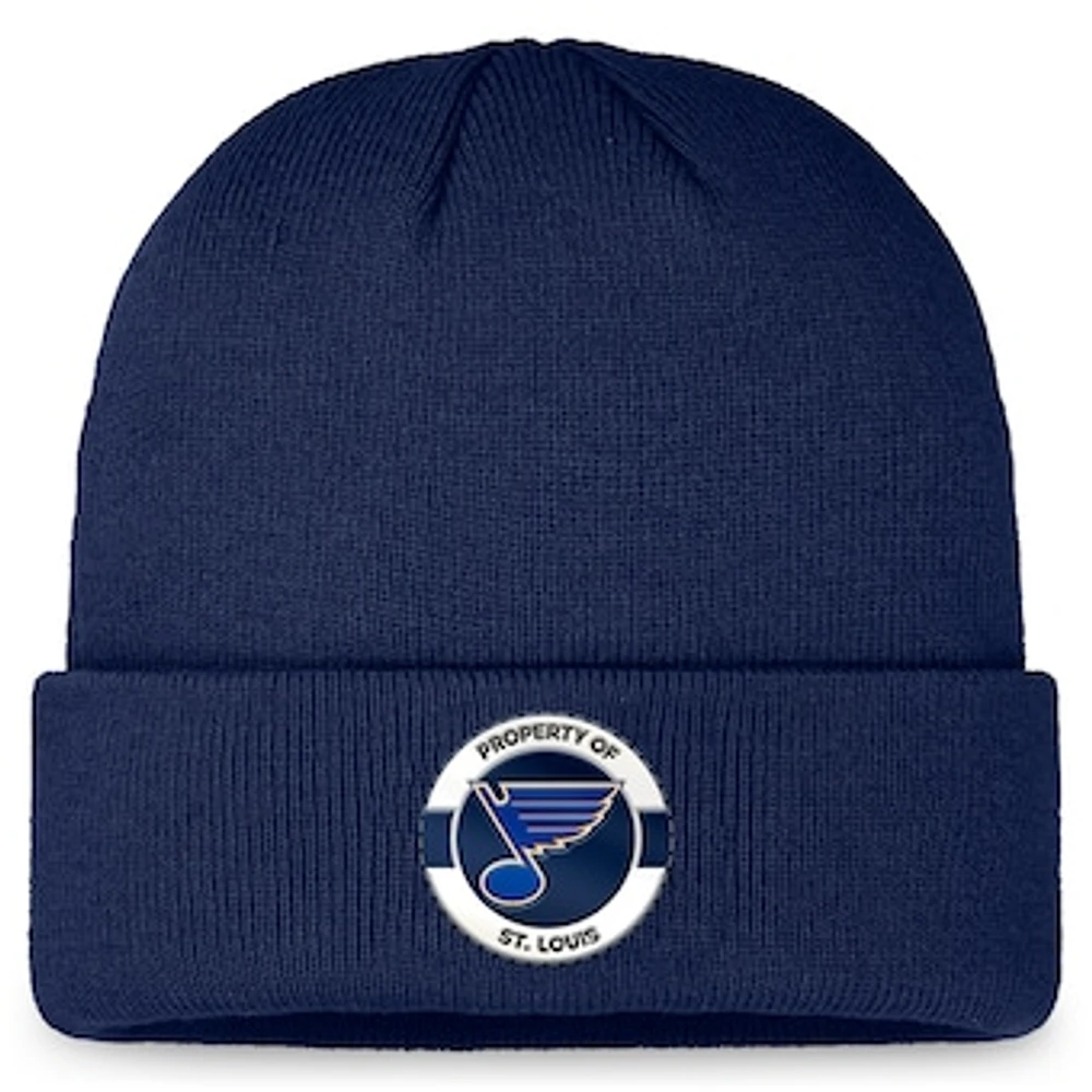 Men's Fanatics Navy St. Louis Blues Authentic Pro Training Camp Cuffed Knit Hat