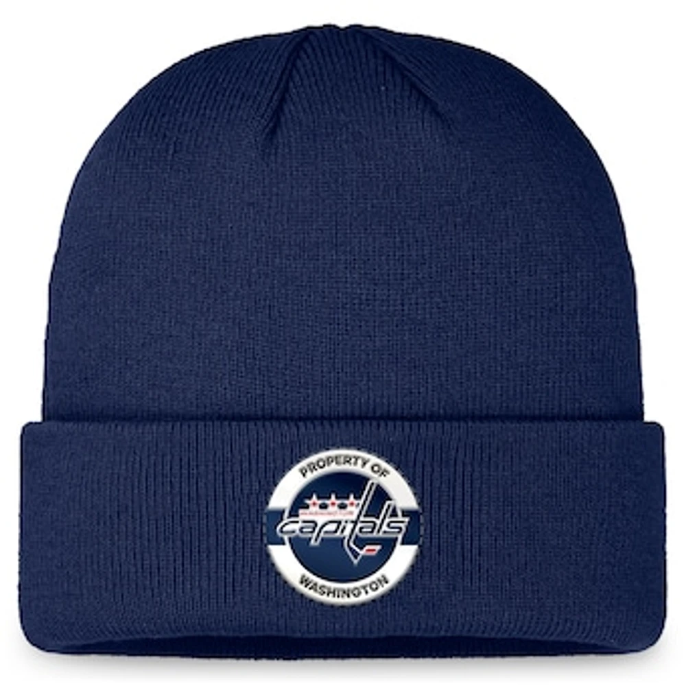 Men's Fanatics Navy Washington Capitals Authentic Pro Training Camp Cuffed Knit Hat