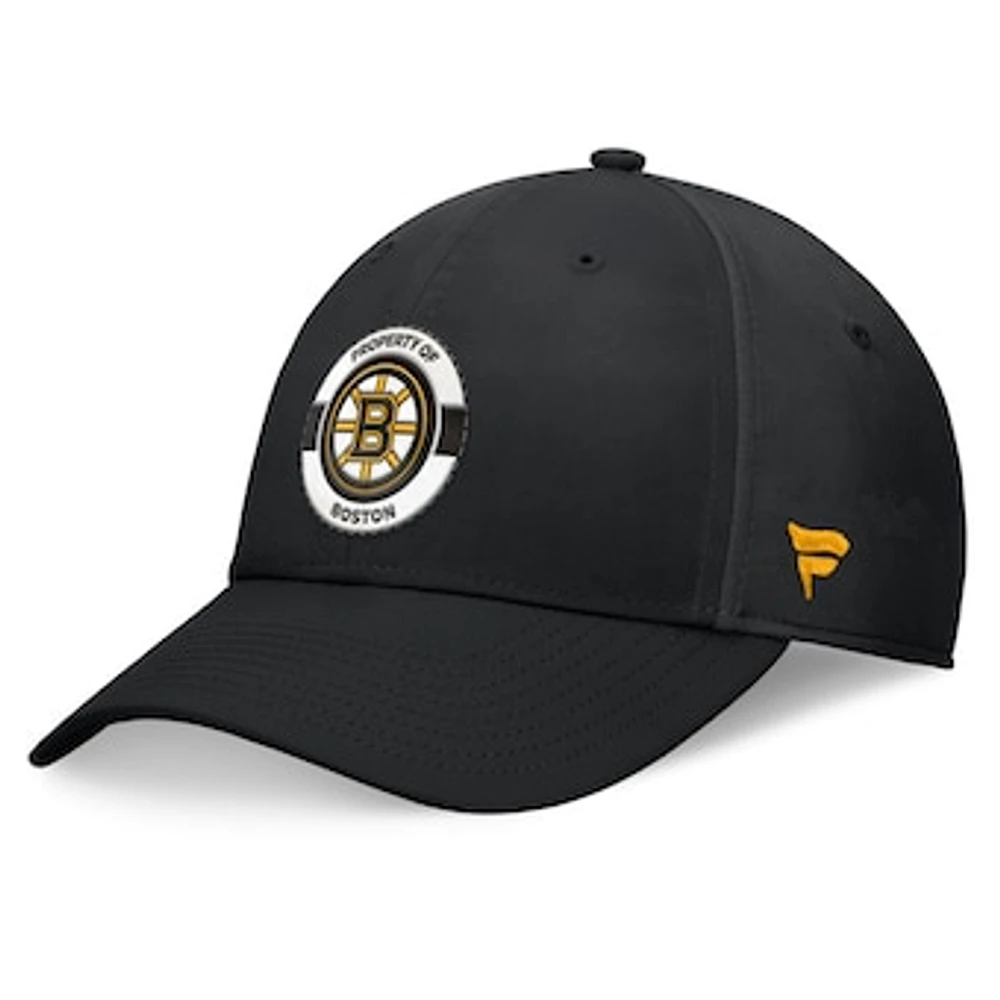 Men's Fanatics Black Boston Bruins Authentic Pro Training Camp Flex Hat