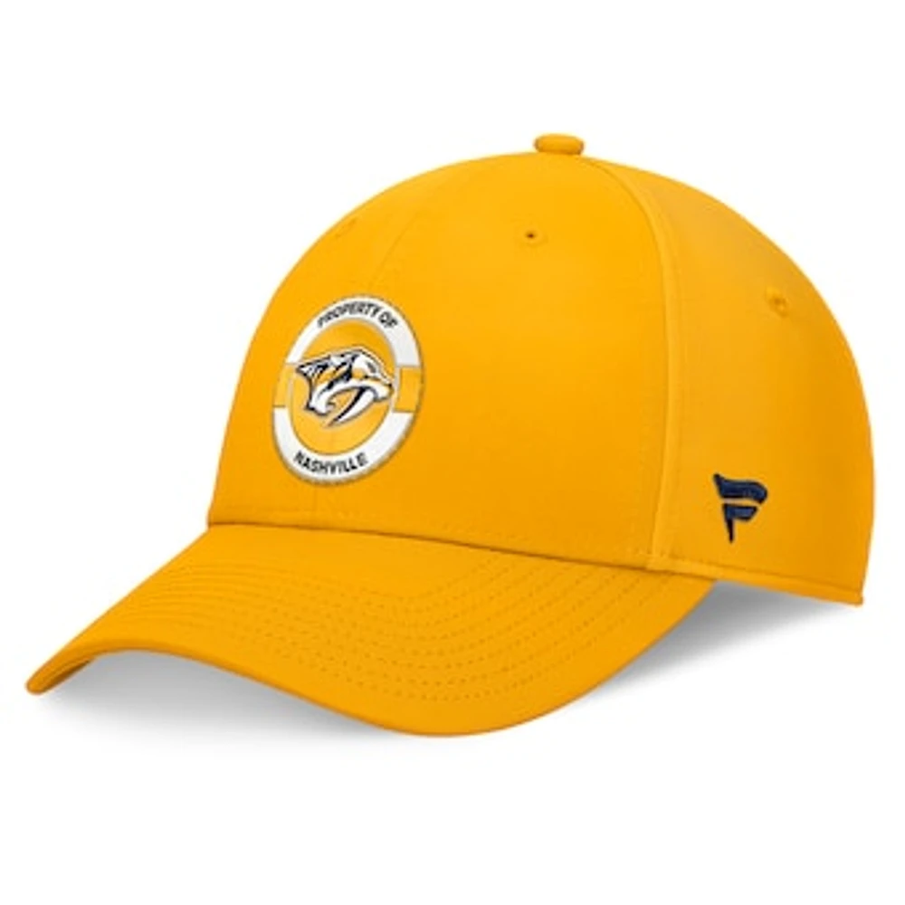 Men's Fanatics Gold Nashville Predators Authentic Pro Training Camp Flex Hat