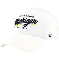 Women's '47 White Michigan Wolverines Sidney Clean Up Adjustable Hat