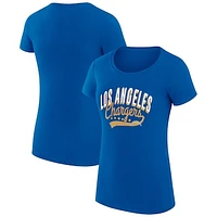 Women's G-III 4Her by Carl Banks Royal Los Angeles Chargers Filigree Logo Fitted T-Shirt