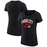 Women's G-III 4Her by Carl Banks Black Kansas City Chiefs Filigree Logo Fitted T-Shirt