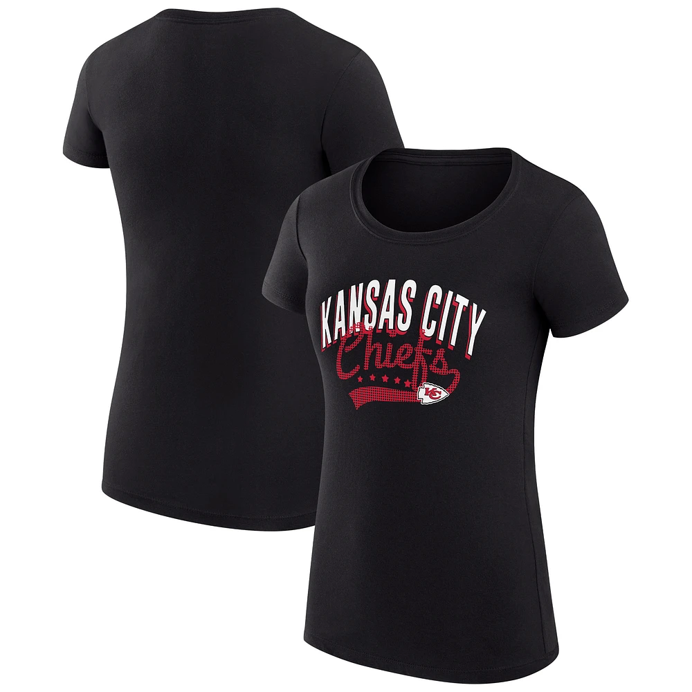Women's G-III 4Her by Carl Banks Black Kansas City Chiefs Filigree Logo Fitted T-Shirt