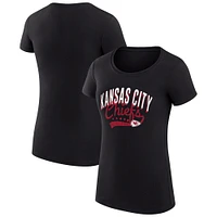 Women's G-III 4Her by Carl Banks Black Kansas City Chiefs Filigree Logo Fitted T-Shirt