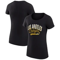 Women's G-III 4Her by Carl Banks Black Los Angeles Chargers Filigree Logo Fitted T-Shirt