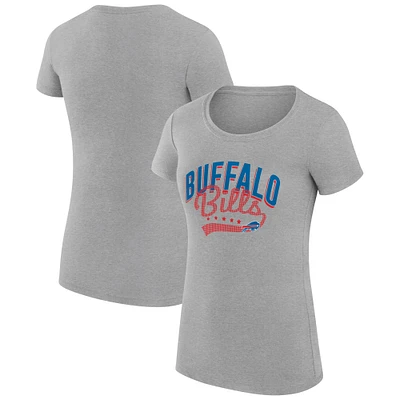 Women's G-III 4Her by Carl Banks Heather Gray Buffalo Bills Filigree Logo Fitted T-Shirt