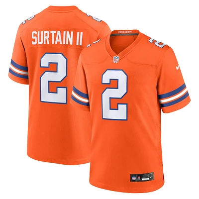 Men's Nike Patrick Surtain II Orange Denver Broncos Mile High Collection 1977 Throwback Player Game Jersey