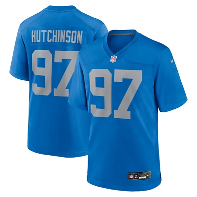 Men's Nike Aidan Hutchinson  Blue Detroit Lions Alternate Game Jersey