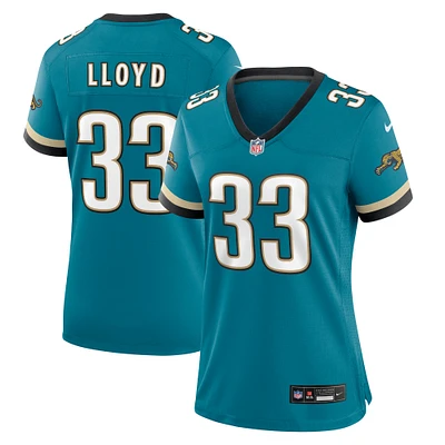 Women's Nike Devin Lloyd Teal Jacksonville Jaguars Prowler Throwback Game Jersey