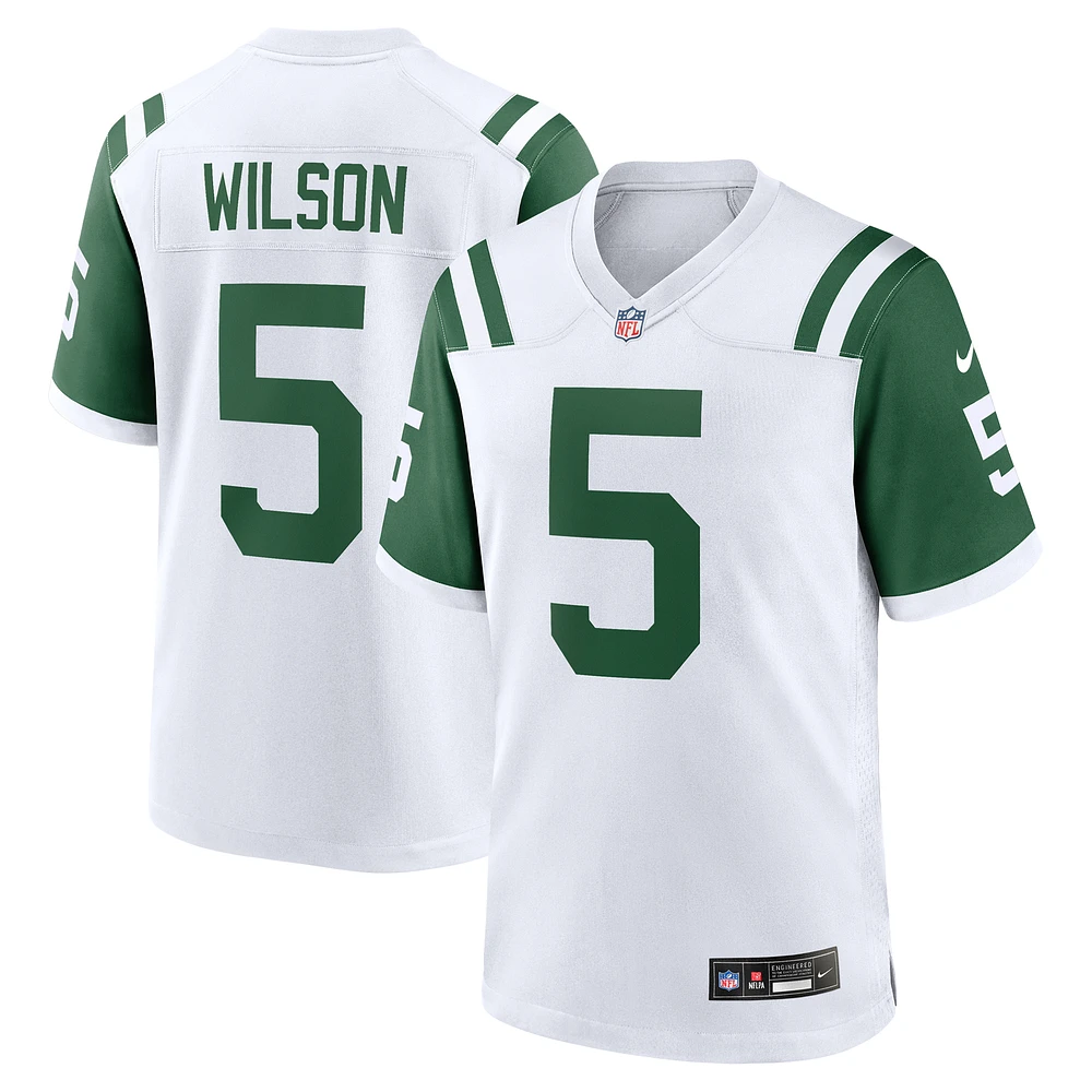 Men's Nike Garrett Wilson White New York Jets Classic Alternate Game Jersey