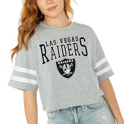 Women's Gameday Couture  Gray Las Vegas Raiders Gridiron Glam Cropped T-Shirt