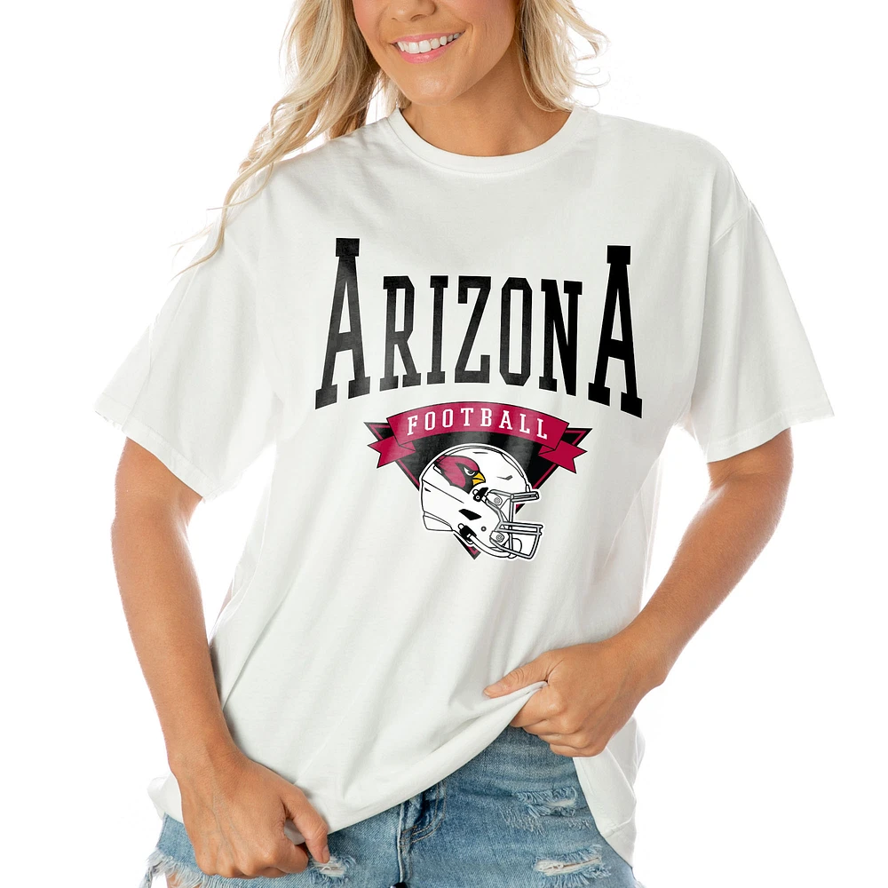 Women's Gameday Couture White Arizona Cardinals Enforcer Relaxed T-Shirt
