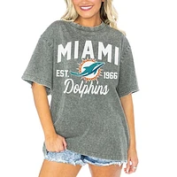 Women's Gameday Couture  Gray Miami Dolphins Tackle Titan Boyfriend Washed T-Shirt
