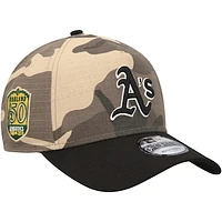 Men's New Era Oakland Athletics Camo Crown A-Frame 9FORTY Adjustable Hat