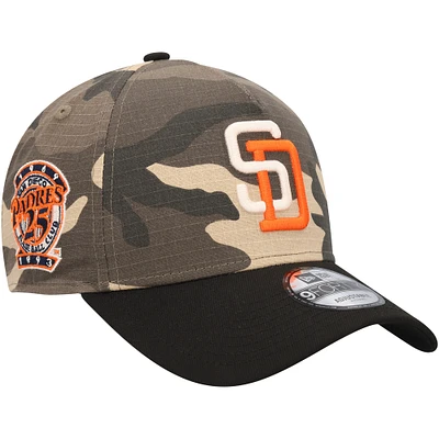 Men's New Era San Diego Padres Camo Crown A-Frame 9FORTY Adjustable Hat