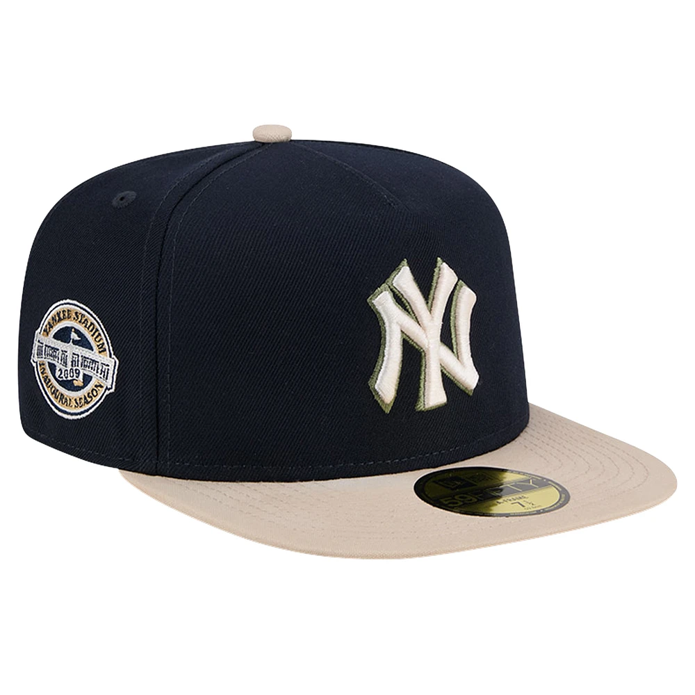 Men's New Era Navy York Yankees Canvas A-Frame 59FIFTY Fitted Hat