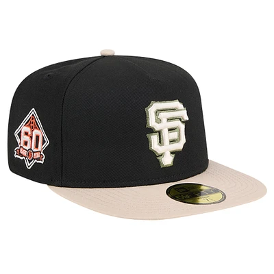 Men's New Era Black San Francisco Giants Canvas A-Frame 59FIFTY Fitted Hat