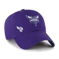 Women's '47  Purple Charlotte Hornets Confetti Undervisor Clean Up Adjustable Hat