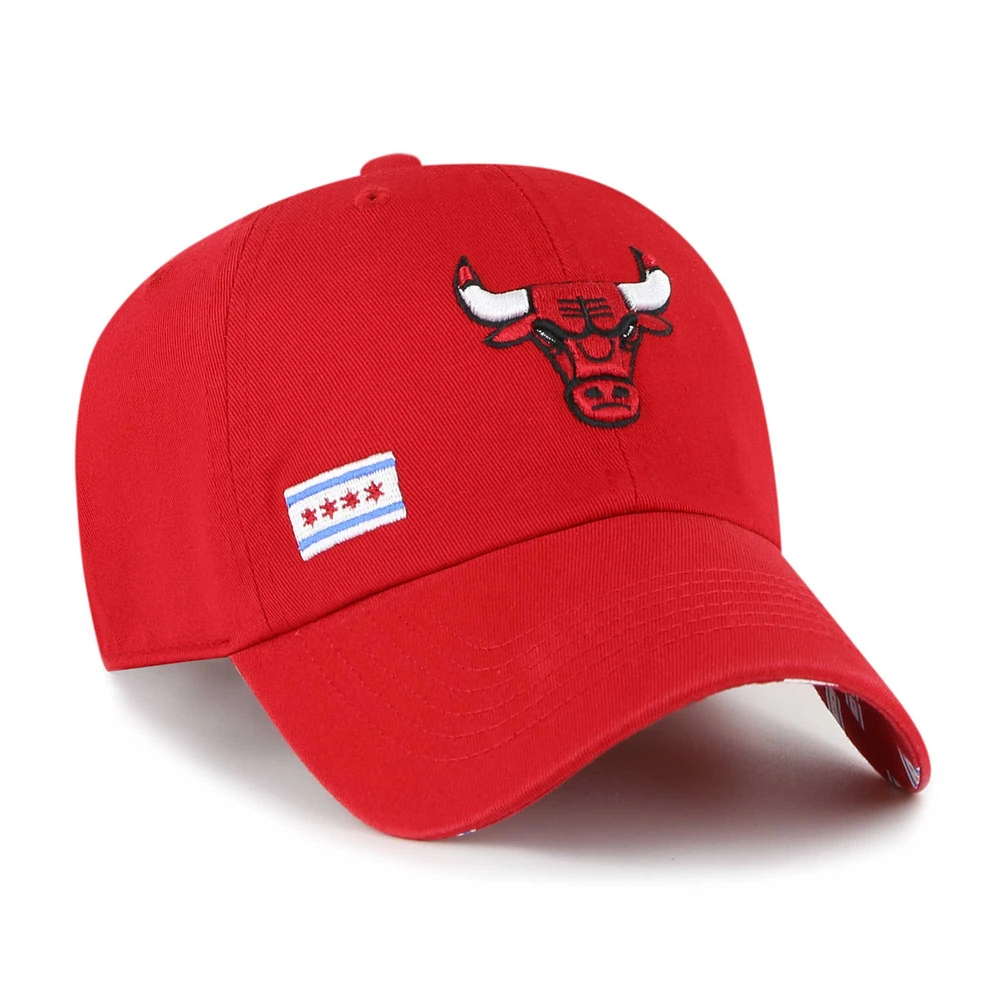 Women's '47  Red Chicago Bulls Confetti Undervisor Clean Up Adjustable Hat