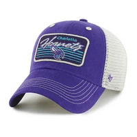 Men's '47 Purple Charlotte Hornets Five Point Patch Clean Up Adjustable Hat