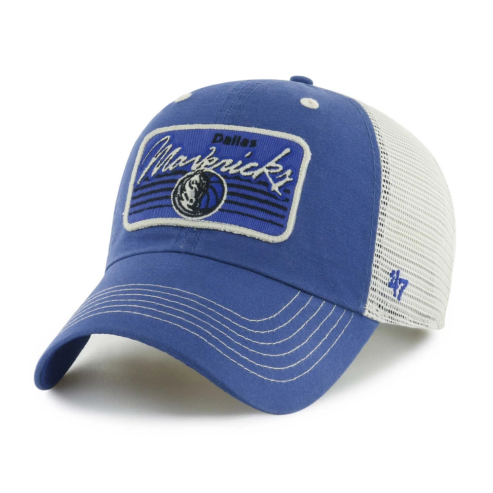 Men's '47 Blue Dallas Mavericks Five Point Patch Clean Up Adjustable Hat