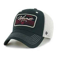 Men's '47 Black Miami Heat Five Point Patch Clean Up Adjustable Hat