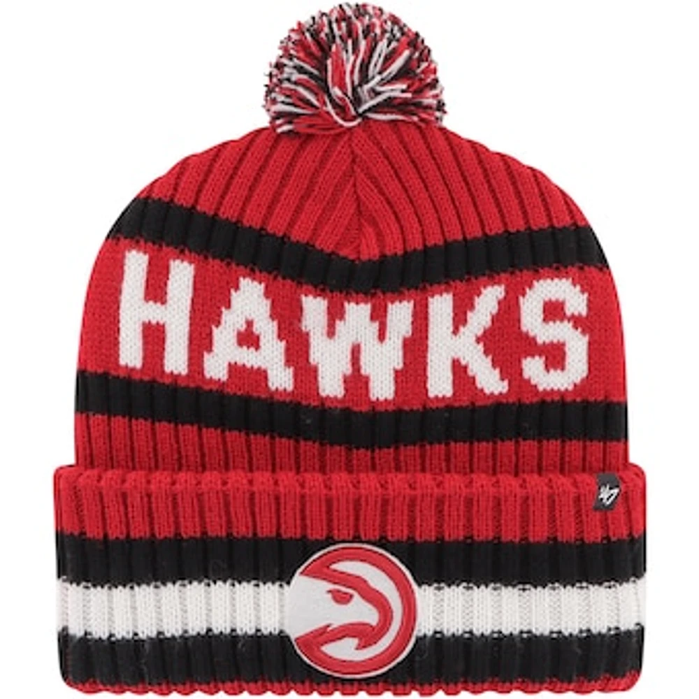 Men's '47 Red Atlanta Hawks Bering Cuffed Knit Hat with Pom