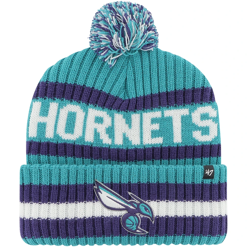 Men's '47 Teal Charlotte Hornets Bering Cuffed Knit Hat with Pom