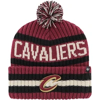 Men's '47 Wine Cleveland Cavaliers Bering Cuffed Knit Hat with Pom