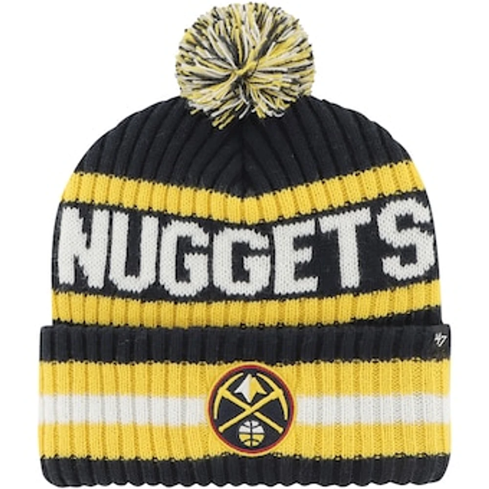 Men's '47 Navy Denver Nuggets Bering Cuffed Knit Hat with Pom