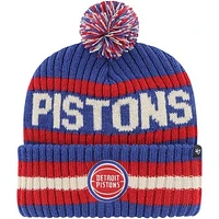 Men's '47 Blue Detroit Pistons Bering Cuffed Knit Hat with Pom