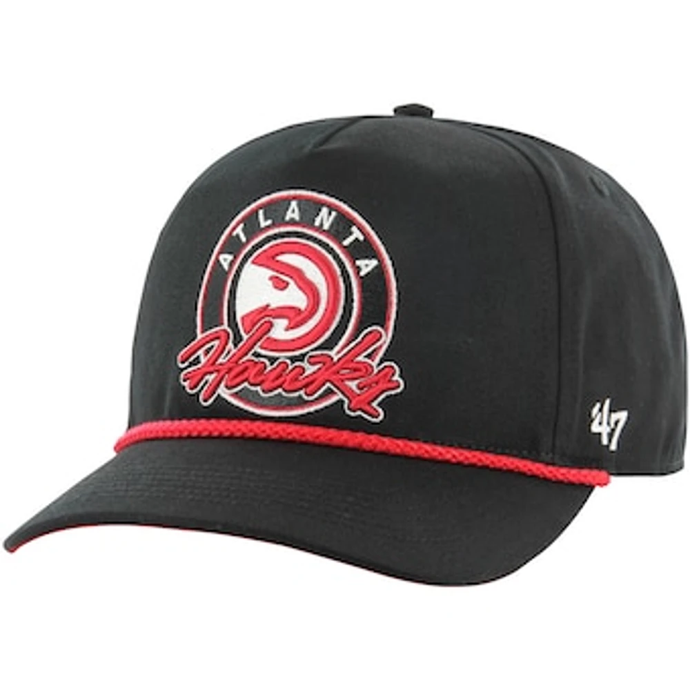 Men's '47 Black Atlanta Hawks Ring Tone Hitch Snapback Hat