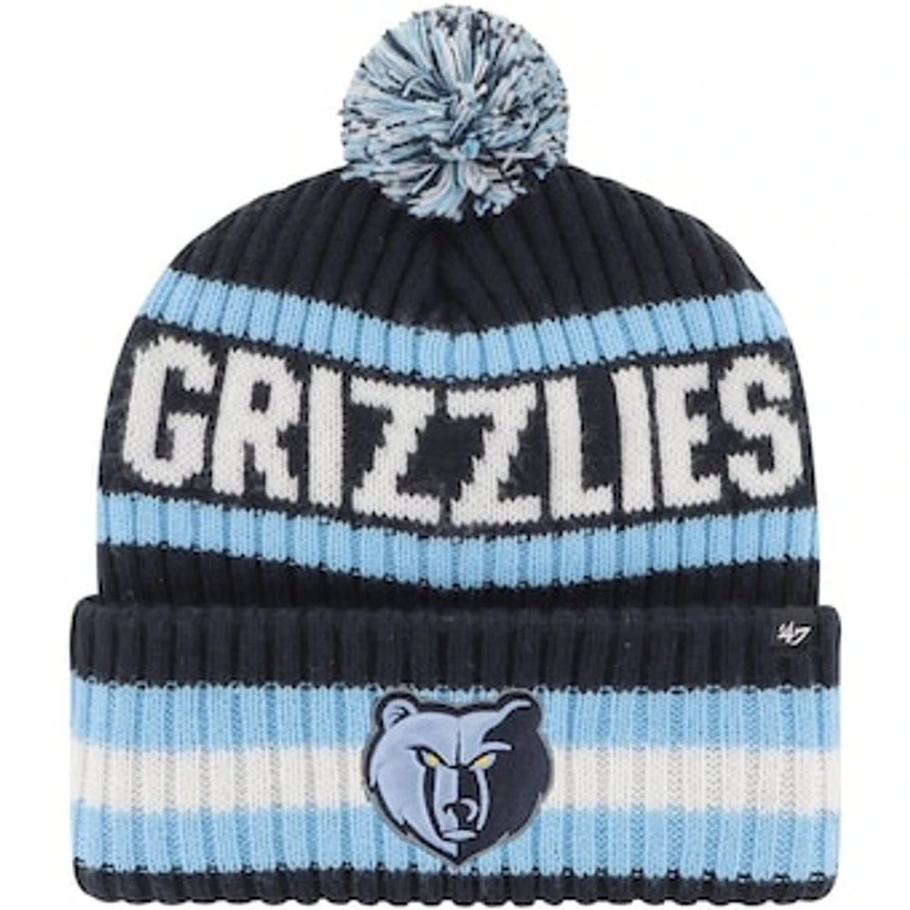 Men's '47 Navy Memphis Grizzlies Bering Cuffed Knit Hat with Pom