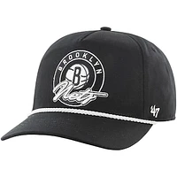 Men's '47 Black Brooklyn Nets Ring Tone Hitch Snapback