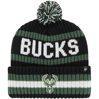 Men's '47 Black Milwaukee Bucks Bering Cuffed Knit Hat with Pom