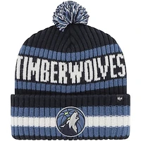 Men's '47 Navy Minnesota Timberwolves Bering Cuffed Knit Hat with Pom