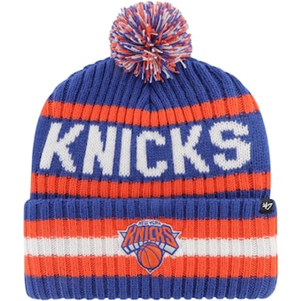 Men's '47 Blue New York Knicks Bering Cuffed Knit Hat with Pom