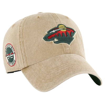 Men's '47 Khaki Minnesota Wild  Earldor Clean Up Adjustable Hat