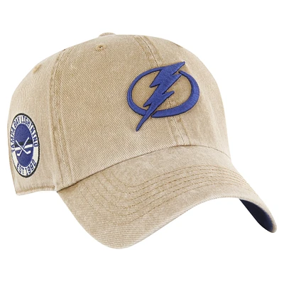 Men's '47 Khaki Tampa Bay Lightning  Earldor Clean Up Adjustable Hat