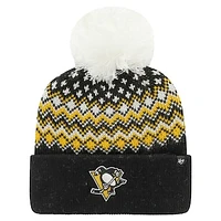 Women's '47 Black Pittsburgh Penguins Elsa Cuffed Knit Hat with Pom