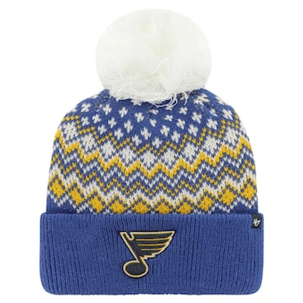 Women's '47 Blue St. Louis Blues Elsa Cuffed Knit Hat with Pom