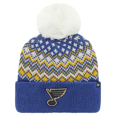 Women's '47 Blue St. Louis Blues Elsa Cuffed Knit Hat with Pom