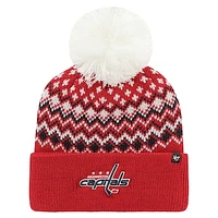 Women's '47 Red Washington Capitals Elsa Cuffed Knit Hat with Pom