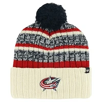 Men's '47 Cream Columbus Blue Jackets Tavern Cuffed Knit Hat with Pom